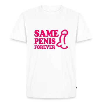 Same penis forever - T-shirt Premium bio Homme - blanc - Devant - Nico (187cm)