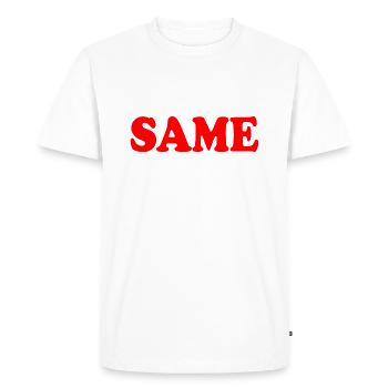 Same - Men's Premium Organic T-Shirt - white - Front - Nico (187cm)