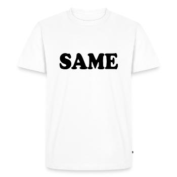 Same - Men's Premium Organic T-Shirt - white - Front - Nico (187cm)