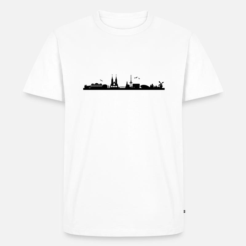 Skyline Bremen - Männer Premium Bio T-Shirt - Weiß