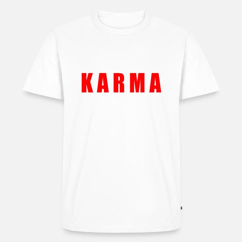 Karma - Männer Premium Bio T-Shirt - Weiß