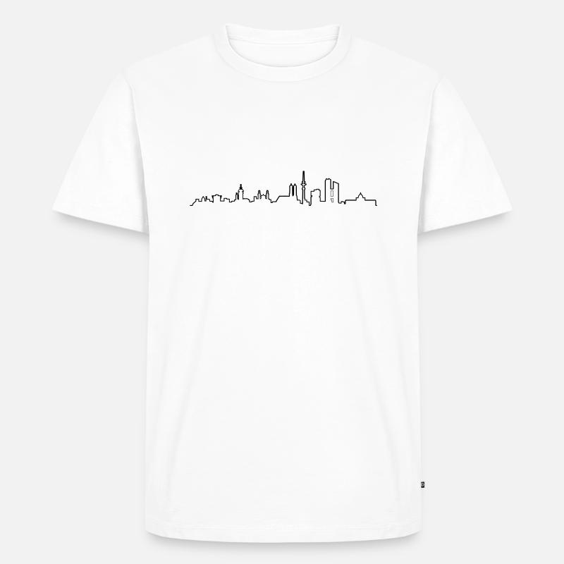 Skyline München - Männer Premium Bio T-Shirt - Weiß