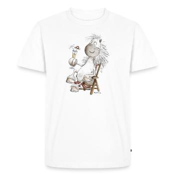 Cheval en transat cocktail été chilling chevaux - T-shirt Premium bio Homme - blanc - Devant - Nico (187cm)