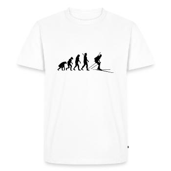 Evolution Biathlon - Biathlète - T-shirt Premium bio Homme - blanc - Devant - Nico (187cm)