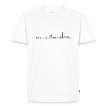 Skyline Bremen Linie - Männer Premium Bio T-Shirt - Weiß - Vorne - Nico (187cm)