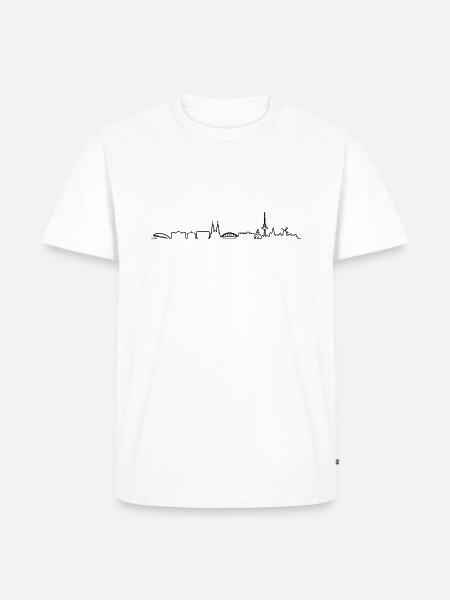 Skyline Bremen Linie - Männer Premium Bio T-Shirt - Weiß