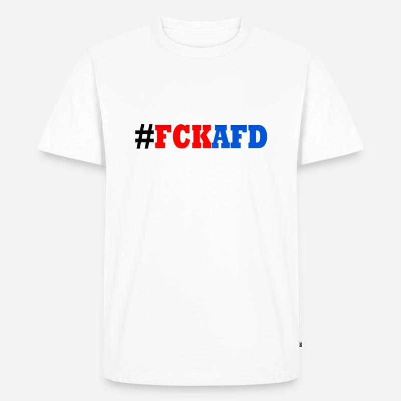 Fck afd - Männer Premium Bio T-Shirt - Weiß
