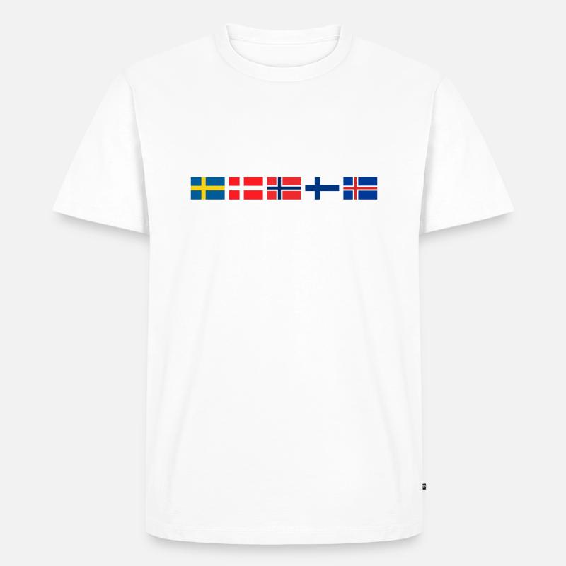 SCANDINAVIA - Countries Flags Languages - Männer Premium Bio T-Shirt - Weiß