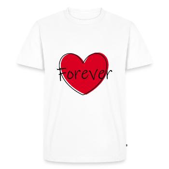 Cœur rouge cœur rouge cœur cadeau - T-shirt Premium bio Homme - blanc - Devant - Nico (187cm)