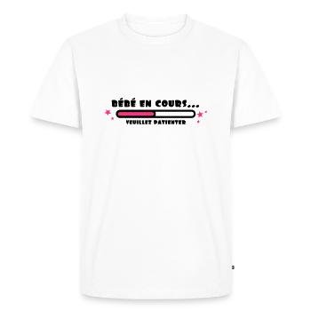 bébé en cours - T-shirt Premium bio Homme - blanc - Devant - Nico (187cm)