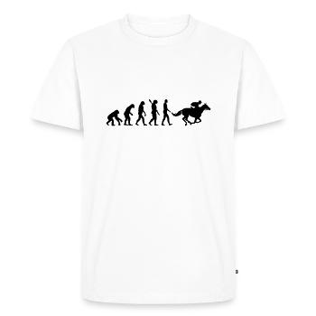Évolution Course de chevaux - T-shirt Premium bio Homme - blanc - Devant - Nico (187cm)