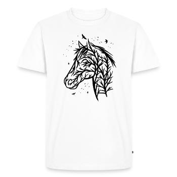 Branche cheval - T-shirt Premium bio Homme - blanc - Devant - Nico (187cm)