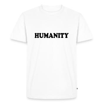 Humanity - Men's Premium Organic T-Shirt - white - Front - Nico (187cm)