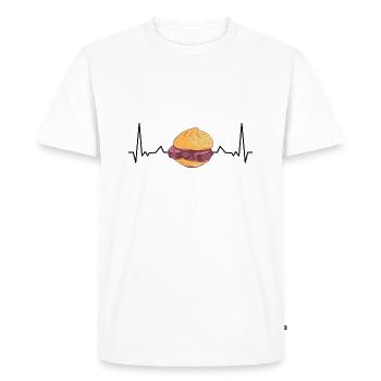 Leberkas Herzschlag Liebe Leberkäse - T-shirt Premium bio Homme - blanc - Devant - Nico (187cm)