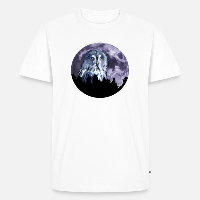 Die große Eule - Männer Premium Bio T-Shirt - Weiß