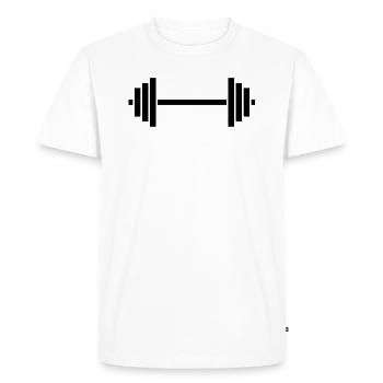haltère - T-shirt Premium bio Homme - blanc - Devant - Nico (187cm)