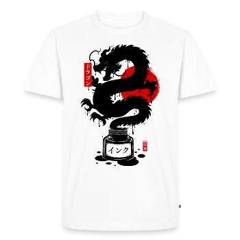 Encre dragon japonais noir - T-shirt Premium bio Homme - blanc - Devant - Nico (187cm)