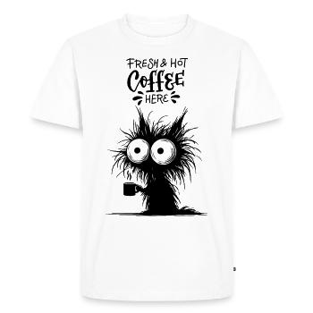 Café Chat Barista Collègue de bureau Propriétaire de chat - T-shirt Premium bio Homme - blanc - Devant - Nico (187cm)
