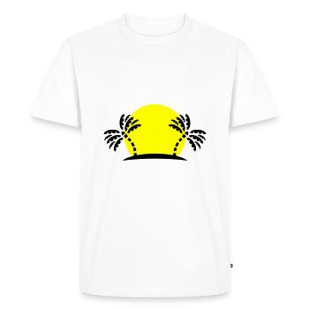 Île Palm Trees Sun Beach - T-shirt Premium bio Homme - blanc - Devant - Nico (187cm)