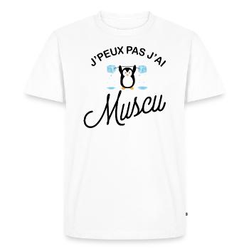 I can not have muscu - Men's Premium Organic T-Shirt - white - Front - Nico (187cm)