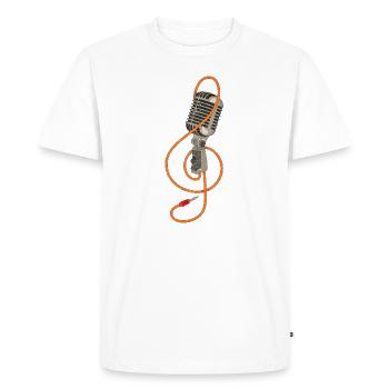 Micro DJ rétro chanteur de karaoké cadeau DJ - T-shirt Premium bio Homme - blanc - Devant - Nico (187cm)