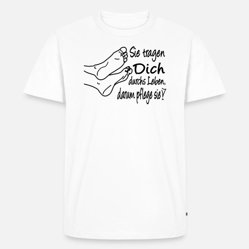 Fußpflege - Männer Premium Bio T-Shirt - Weiß