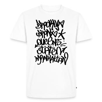 New York boroughs - Men's Premium Organic T-Shirt - white - Front - Nico (187cm)