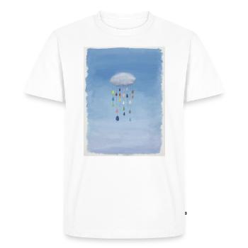 Geklaute Wolke - Öl auf Papier - Männer Premium Bio T-Shirt - Weiß - Vorne - Nico (187cm)