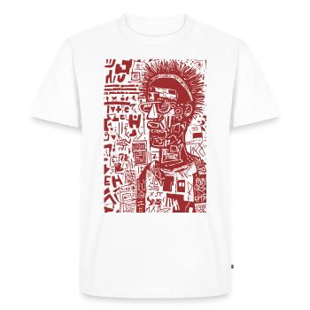 Carmine Anchor Urban Art Portrait - Men's Premium Organic T-Shirt - white - Front - Nico (187cm)