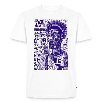 Anchored urban art portrait... - Men's Premium Organic T-Shirt - white - Front - Nico (187cm)