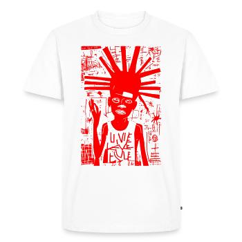 "VISAGE d'art punk" Rouge - T-shirt Premium bio Homme - blanc - Devant - Nico (187cm)