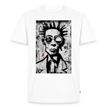 "Portrait graphique audacieux" - T-shirt Premium bio Homme - blanc - Devant - Nico (187cm)