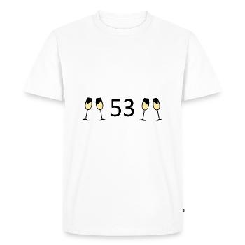 53e anniversaire 53 ans anniversaire 53 numéro 53 - T-shirt Premium bio Homme - blanc - Devant - Nico (187cm)