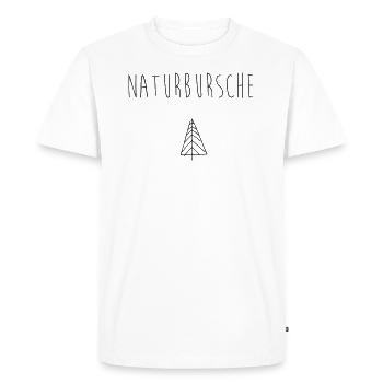 Nature boy with tree black gift idea - Men's Premium Organic T-Shirt - white - Front - Nico (187cm)