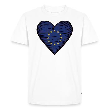 Europe drapeau coeur UE Européens - T-shirt Premium bio Homme - blanc - Devant - Nico (187cm)