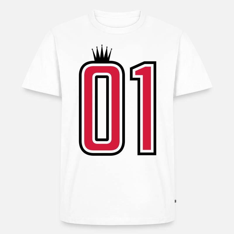 01 eins krone 1 nummer - Männer Premium Bio T-Shirt - Weiß