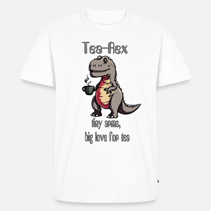 tea rex - Männer Premium Bio T-Shirt - Weiß