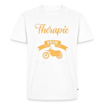 Je n'est pas besoin de thérapie jai besoin de moto - T-shirt Premium bio Homme - blanc - Devant - Nico (187cm)
