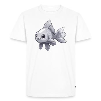 Poisson rouge à queue voilée argentée - T-shirt Premium bio Homme - blanc - Devant - Nico (187cm)