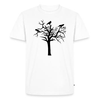 Raven Raven Crow Crows Tree Bird - Men's Premium Organic T-Shirt - white - Front - Nico (187cm)