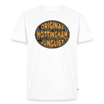 DNB Original Nottingham Junglist Drum n Bass Royaume-Uni - T-shirt Premium bio Homme - blanc - Devant - Nico (187cm)