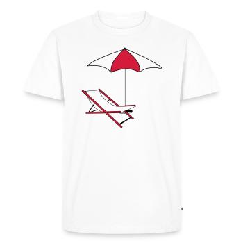 parasol parasol transat chaise de plage vacances - T-shirt Premium bio Homme - blanc - Devant - Nico (187cm)
