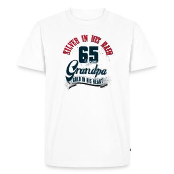Grandpa, 65th birthday, 65 years, gift - Men's Premium Organic T-Shirt - white - Front - Nico (187cm)