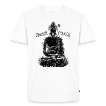 Paix intérieure - T-shirt Premium bio Homme - blanc - Devant - Nico (187cm)