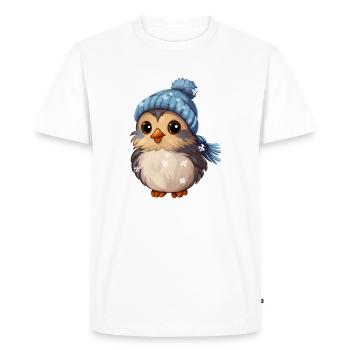 Winter Bird - Men's Premium Organic T-Shirt - white - Front - Nico (187cm)
