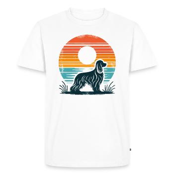 Cocker Spaniel Vintage coucher de soleil - T-shirt Premium bio Homme - blanc - Devant - Nico (187cm)
