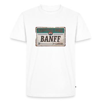 Assiette Banff - T-shirt Premium bio Homme - blanc - Devant - Nico (187cm)