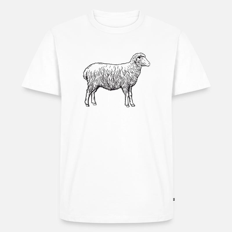 Schaf Schafe Lamm Schäfer Silhouette Geschenk - Männer Premium Bio T-Shirt - Weiß