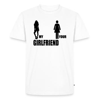 mon petit ami de votre ami - T-shirt Premium bio Homme - blanc - Devant - Nico (187cm)