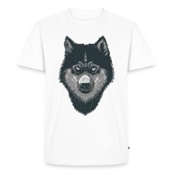 Wolf - Men's Premium Organic T-Shirt - white - Front - Nico (187cm)